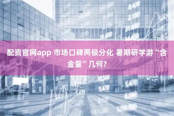 配资官网app 市场口碑两极分化 暑期研学游“含金量”几何?